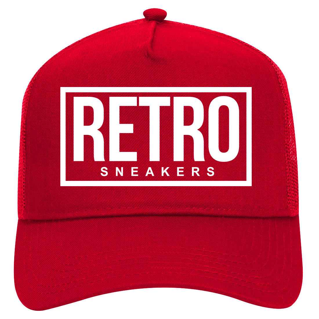 Retro Sneakers Mens Mesh Trucker Hat Red
