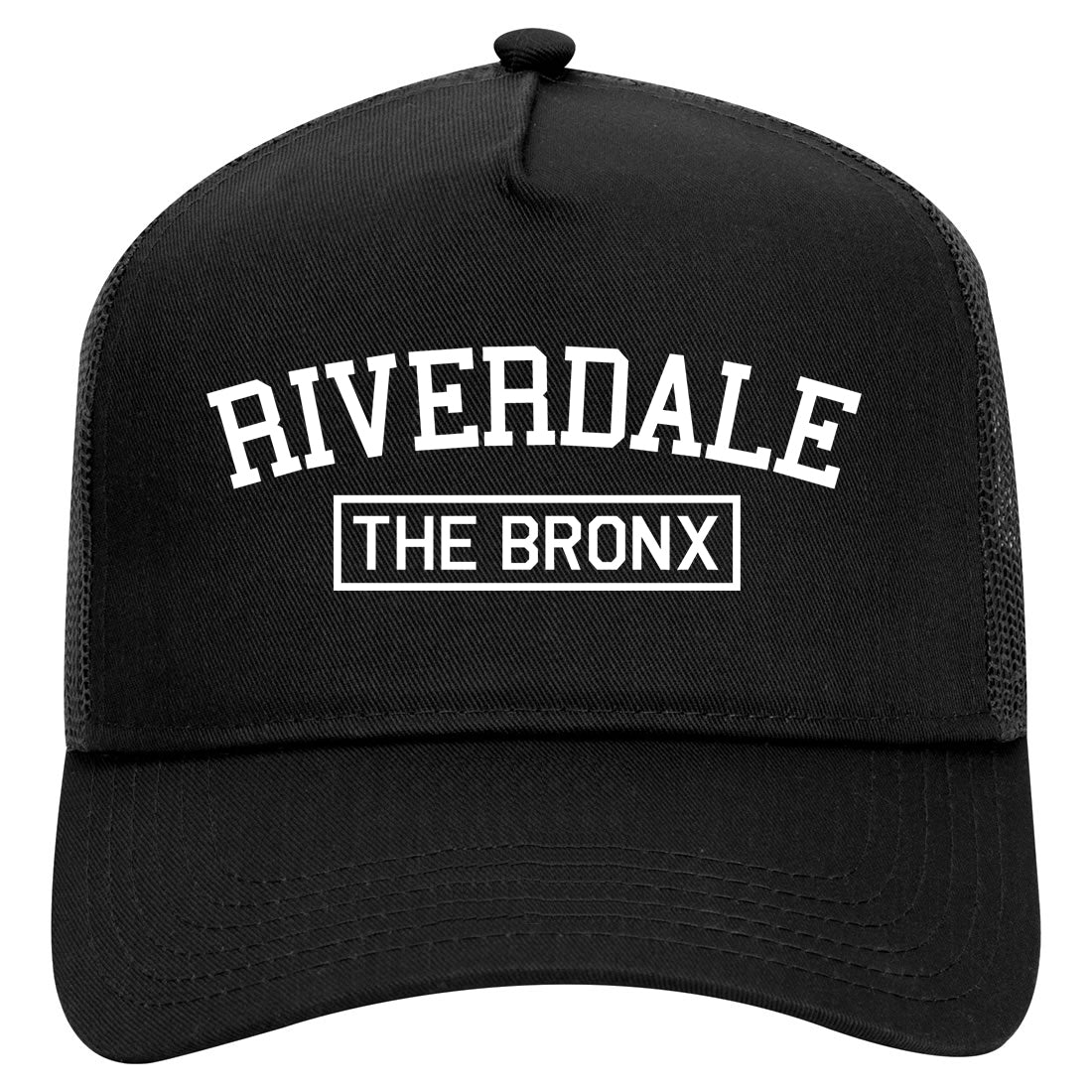 Riverdale The Bronx NY Mens Mesh Trucker Hat Black