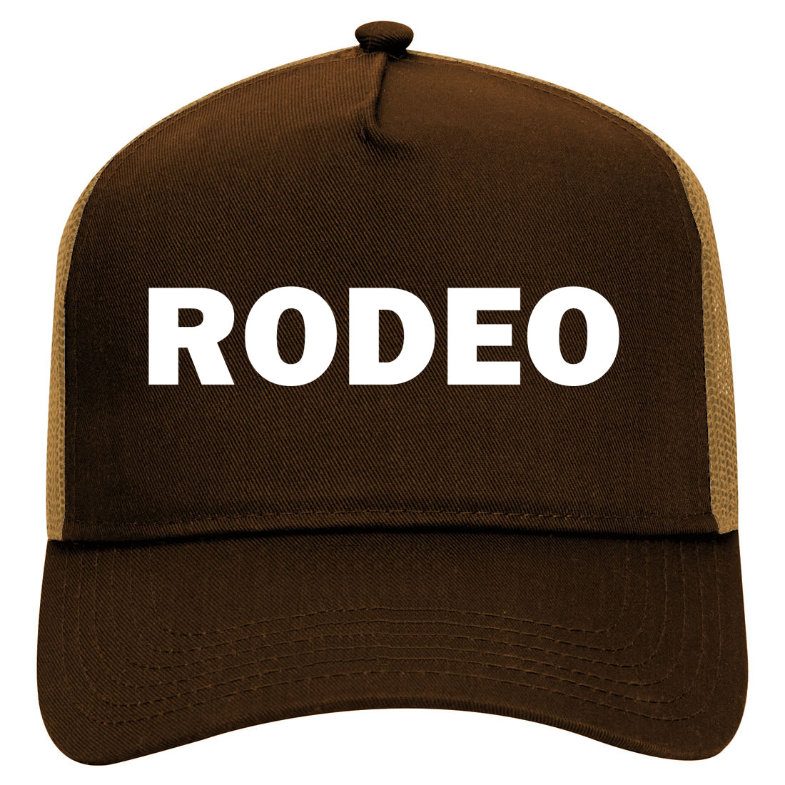 Rodeo Cowboy Mens Mesh Trucker Hat Brown