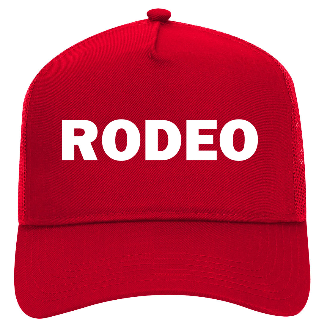 Rodeo Cowboy Mens Mesh Trucker Hat Red