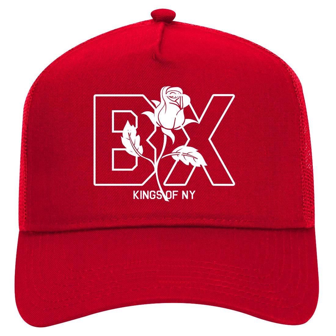 Rose BX The Bronx Kings Of NY Mens Mesh Trucker Hat Red