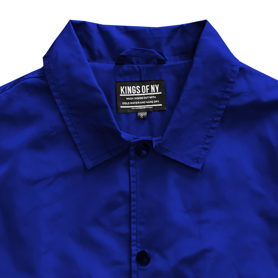 Royal Blue Mens Windbreaker Coaches Jacket Collar