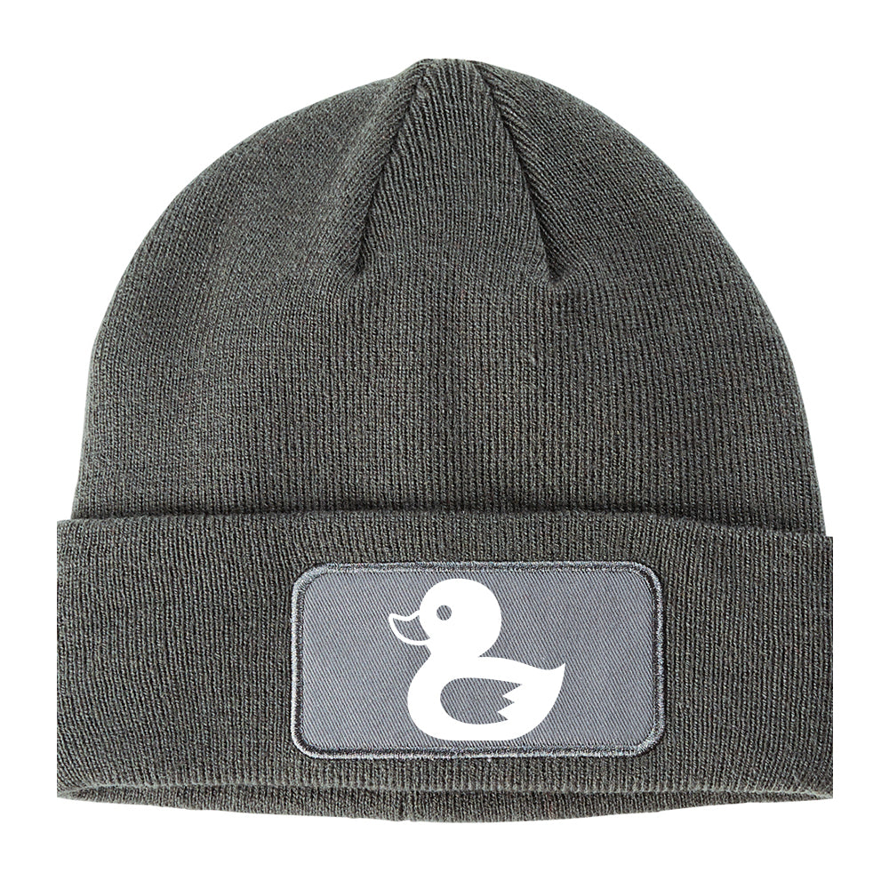 Rubber Duck Winter Knit Adult Beanie Hat Grey