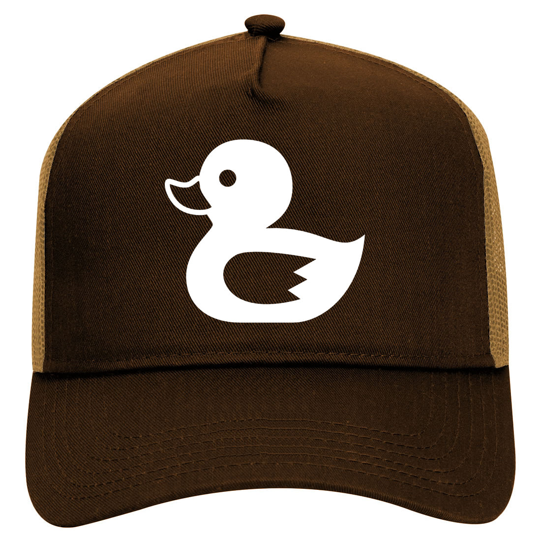 Rubber Duck Mens Mesh Trucker Hat Brown