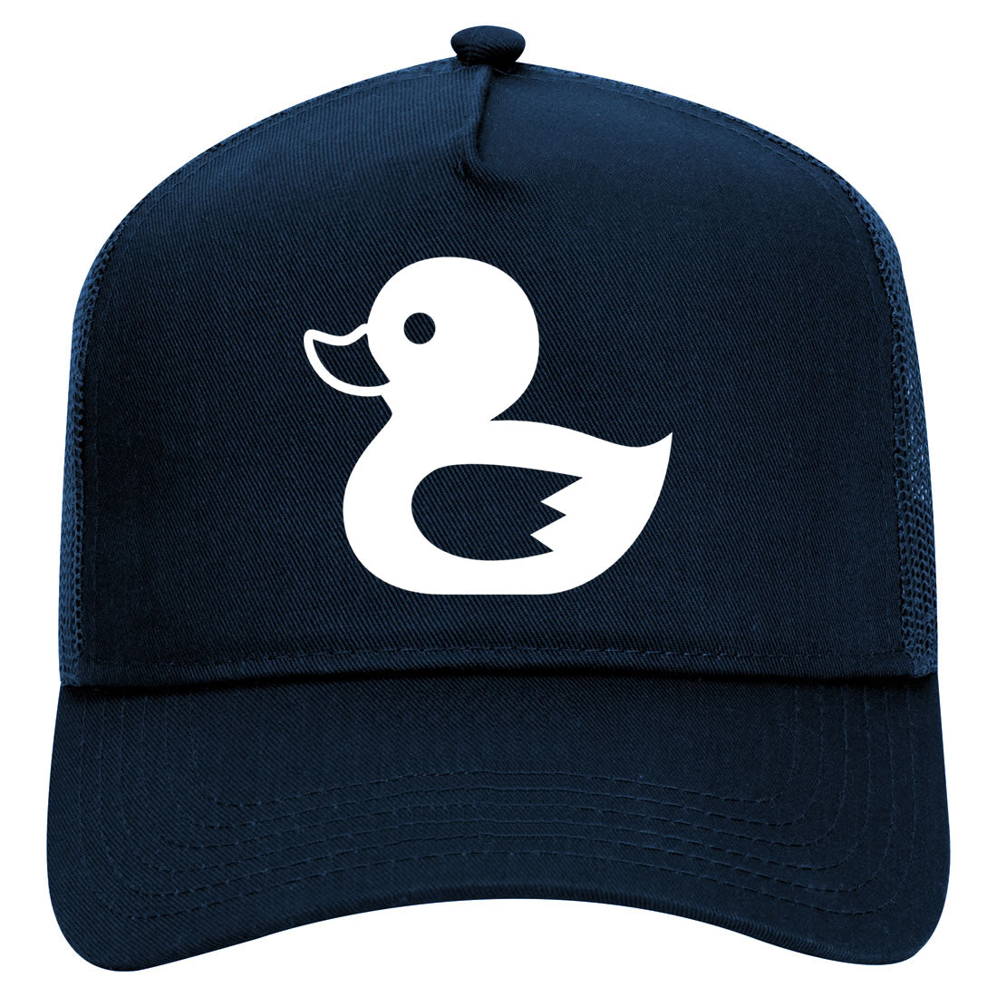 Rubber Duck Mens Mesh Trucker Hat Navy Blue