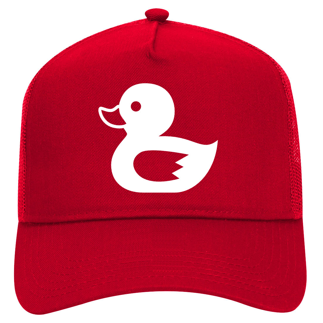 Rubber Duck Mens Mesh Trucker Hat Red