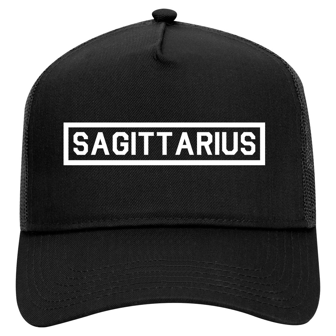 Sagittarius Horoscope Sign Mens Mesh Trucker Hat Black