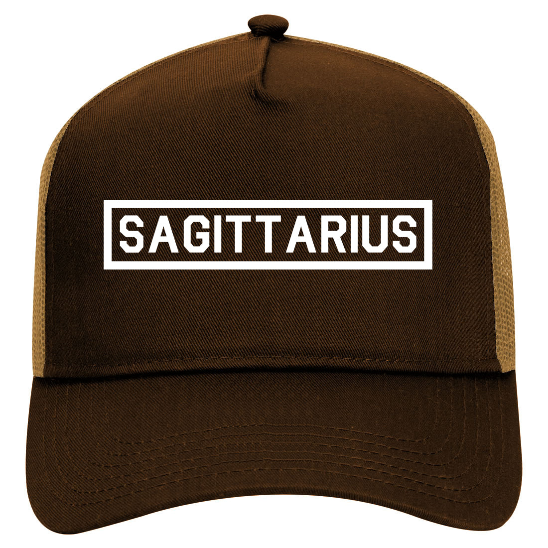 Sagittarius Horoscope Sign Mens Mesh Trucker Hat Brown