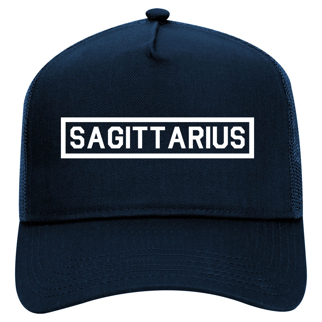 Sagittarius Horoscope Sign Mens Mesh Trucker Hat Navy Blue