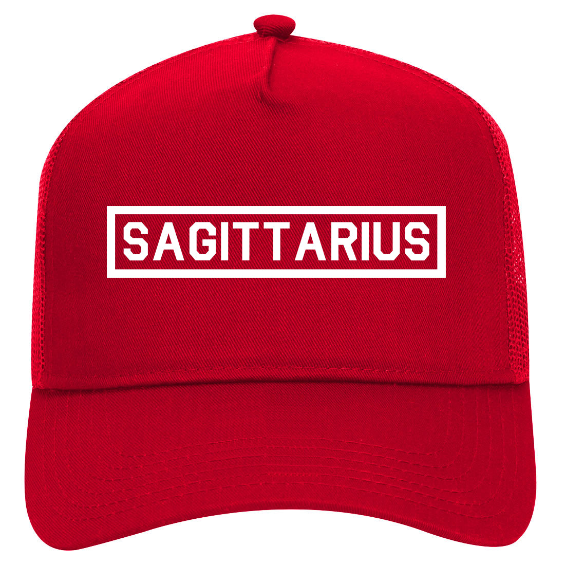 Sagittarius Horoscope Sign Mens Mesh Trucker Hat Red