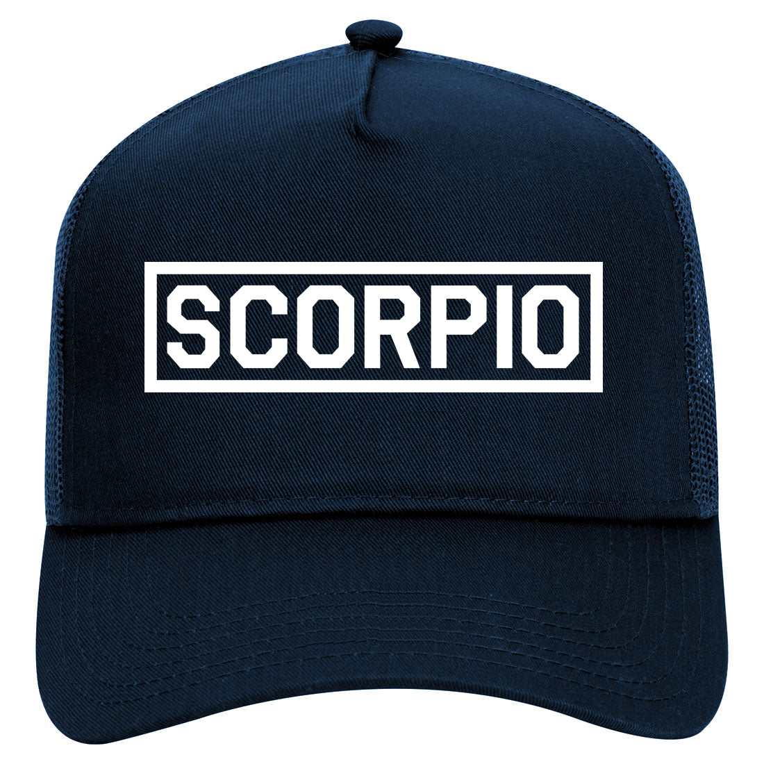 Scorpio Horoscope Sign Mens Mesh Trucker Hat Navy Blue