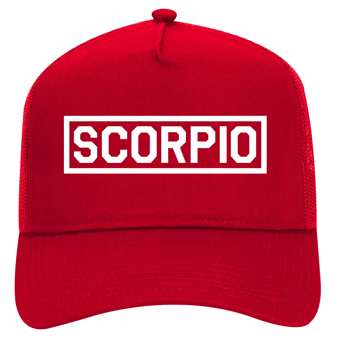 Scorpio Horoscope Sign Mens Mesh Trucker Hat Red