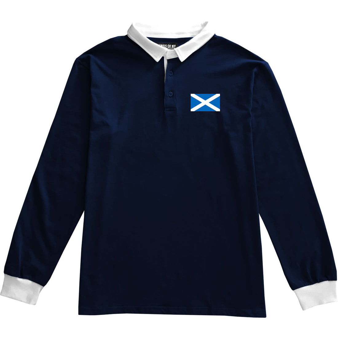 Scotland Flag Men's Long Sleeve Rugby Shirt