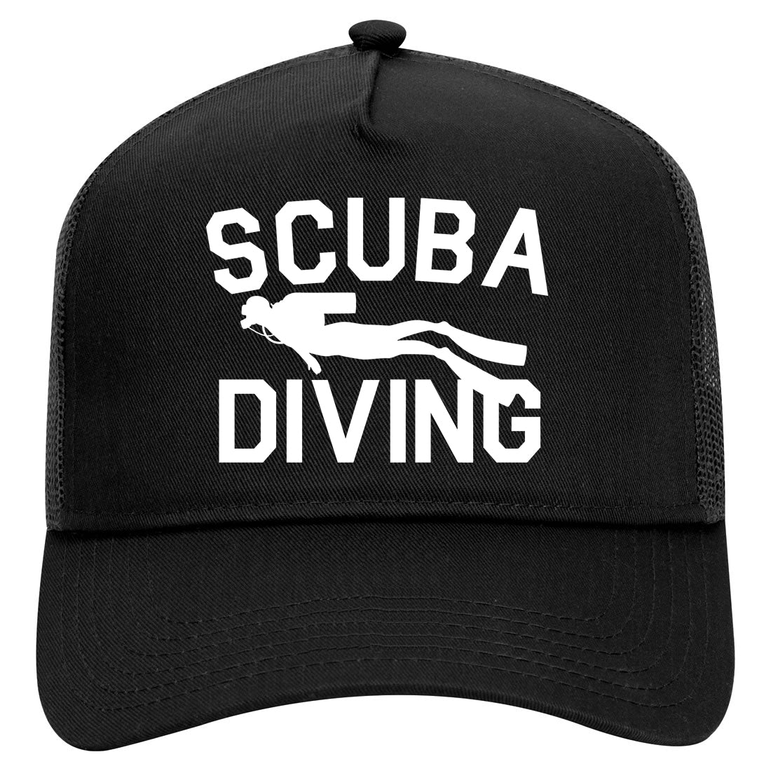 Scuba Diving Mens Mesh Trucker Hat Black