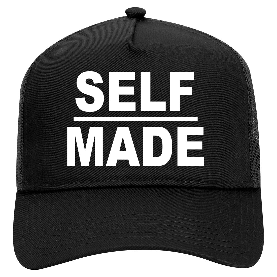 Self Made Mens Mesh Trucker Hat Black