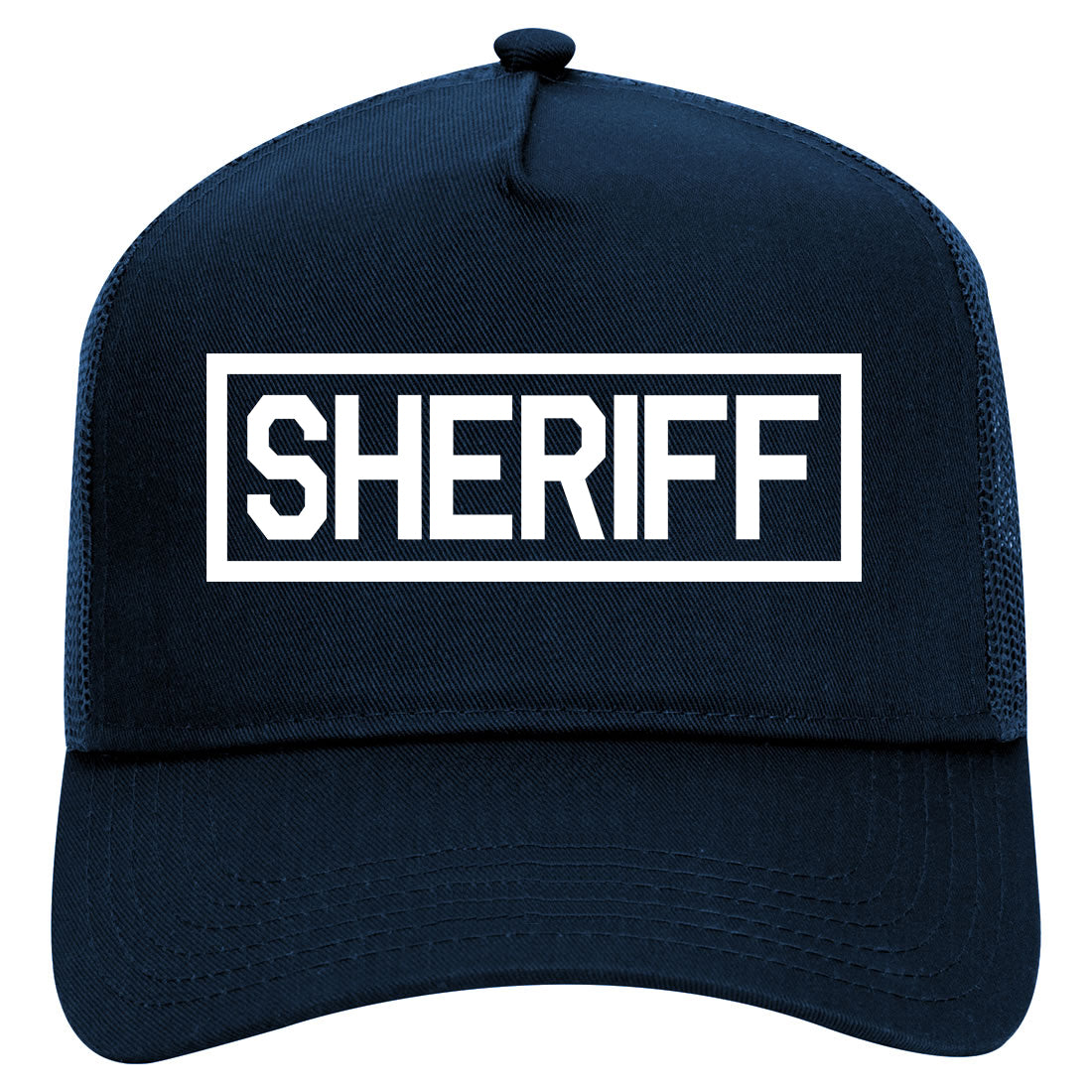 Sheriff County Police Mens Mesh Trucker Hat Navy Blue