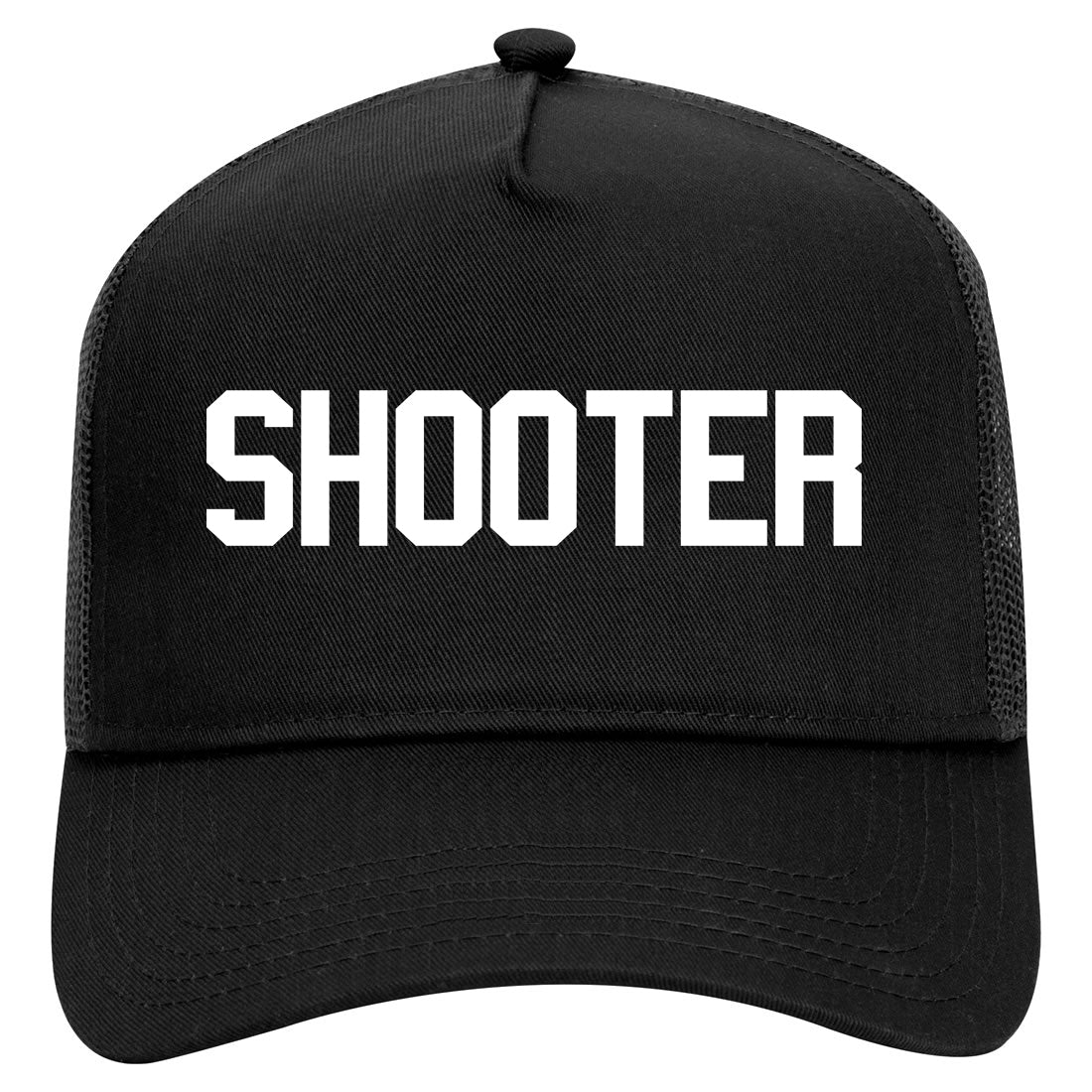 Shooter Streetwear Mens Mesh Trucker Hat Black