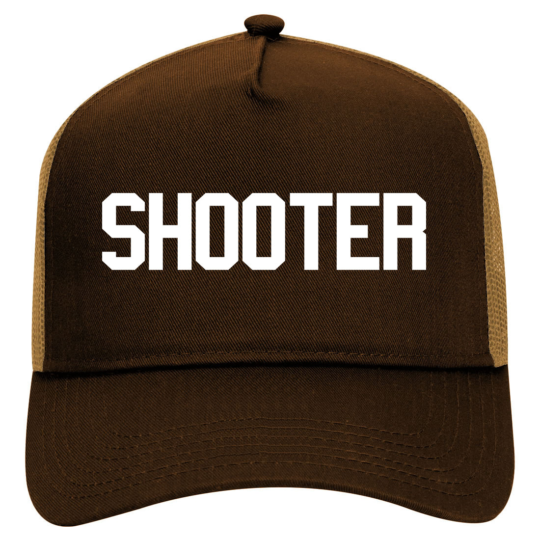 Shooter Streetwear Mens Mesh Trucker Hat Brown