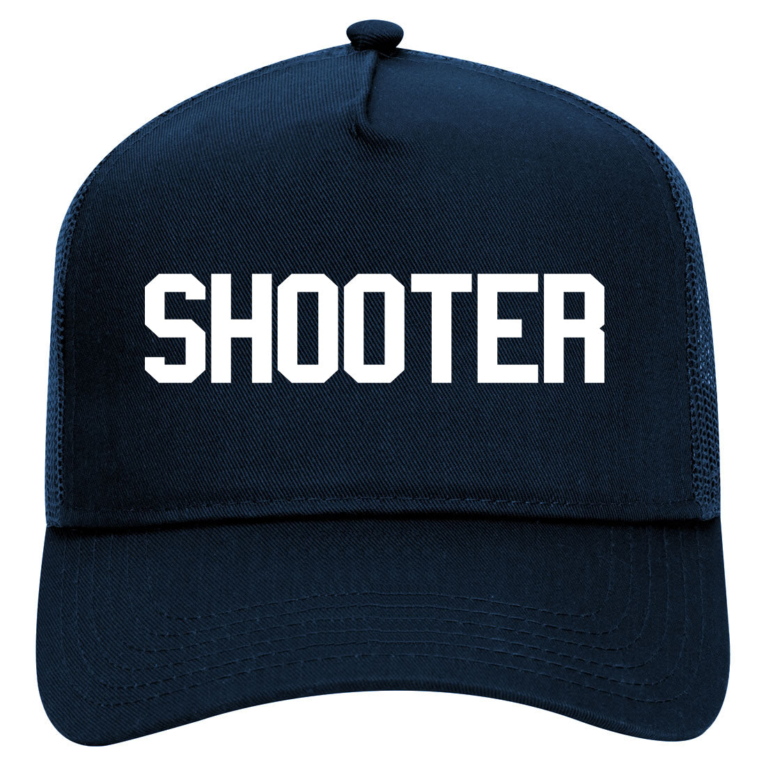 Shooter Streetwear Mens Mesh Trucker Hat Navy Blue