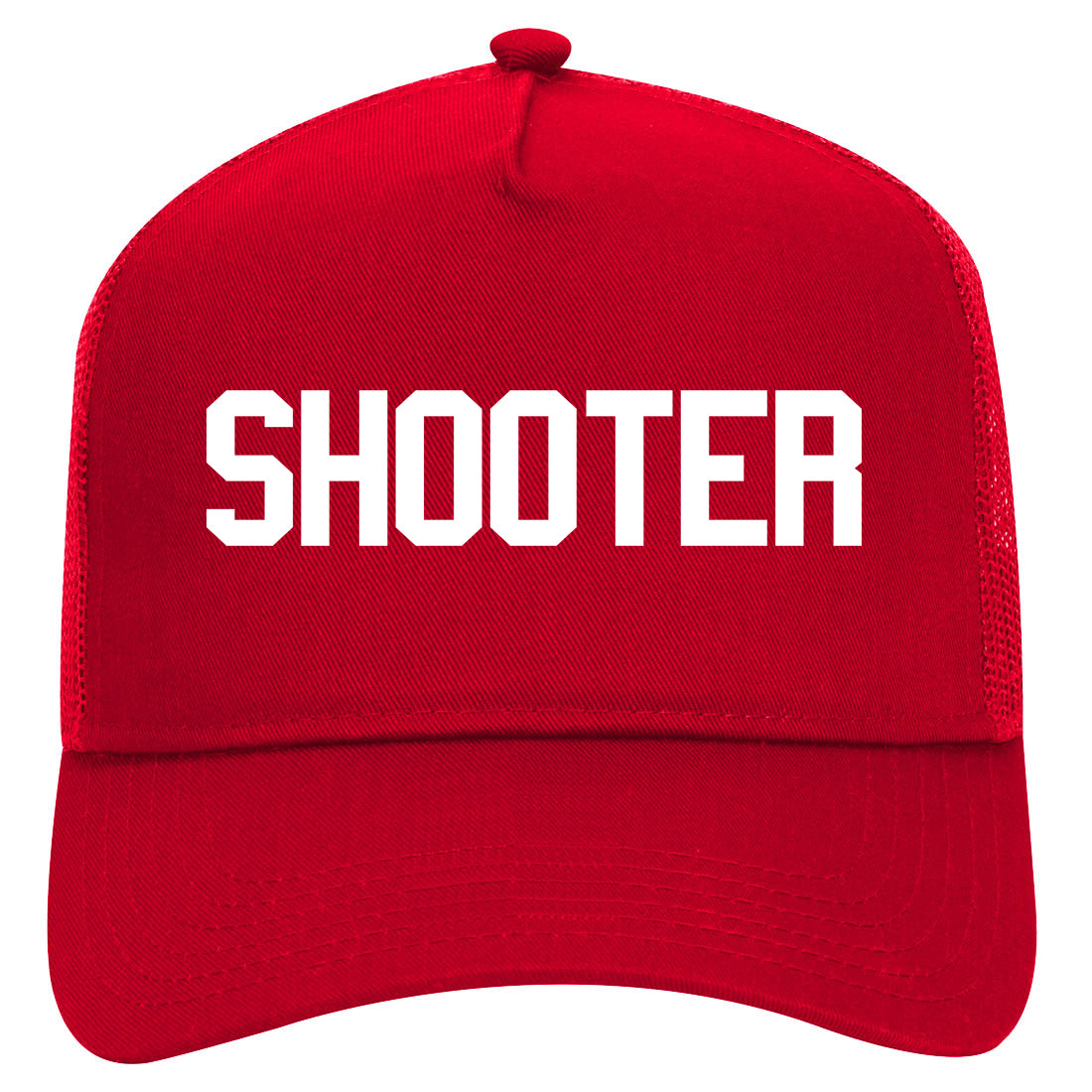 Shooter Streetwear Mens Mesh Trucker Hat Red