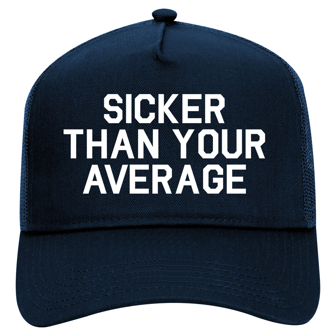 Sicker Than Your Average Mens Mesh Trucker Hat Navy Blue