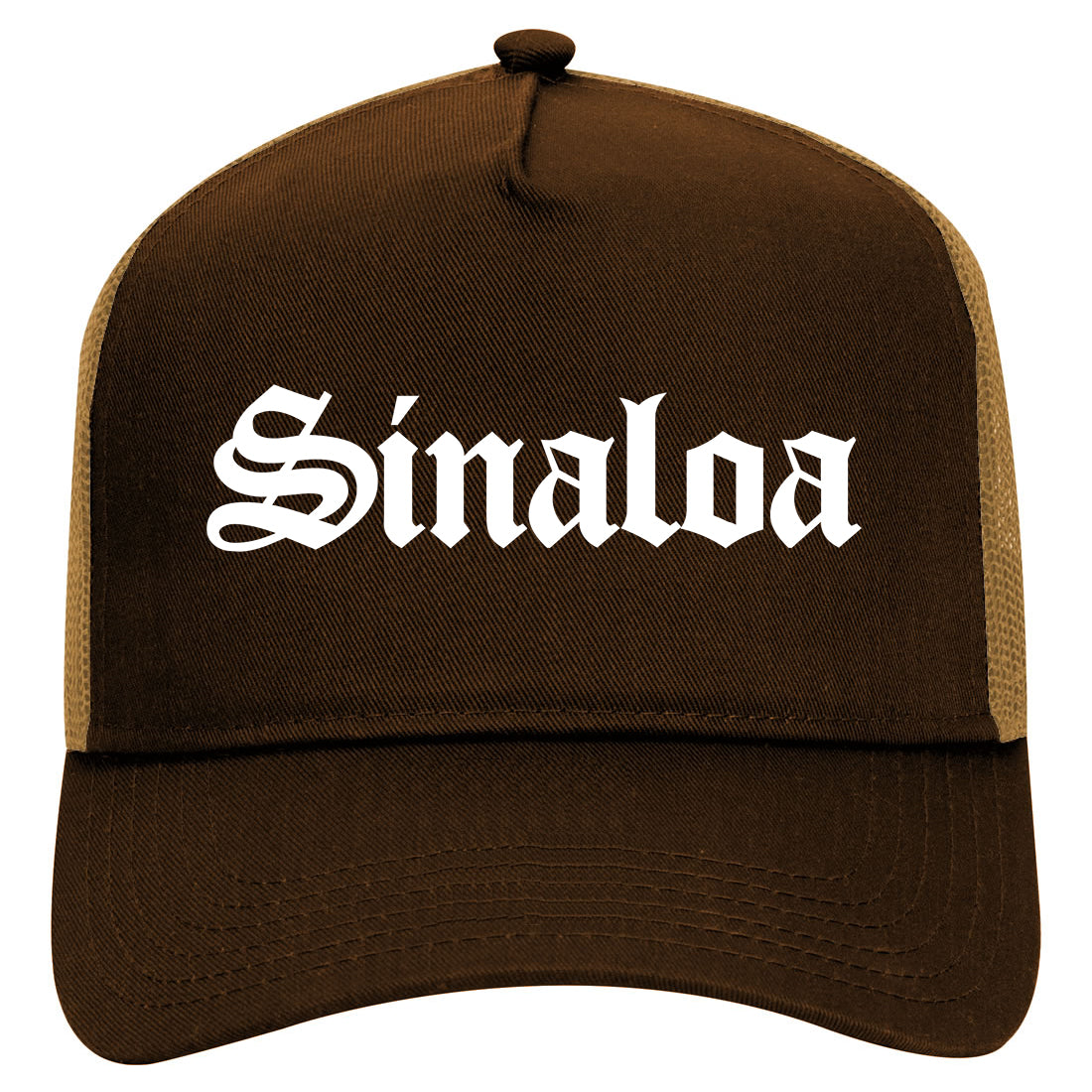 Sinaloa Mexico Cartel Mens Mesh Trucker Hat Brown