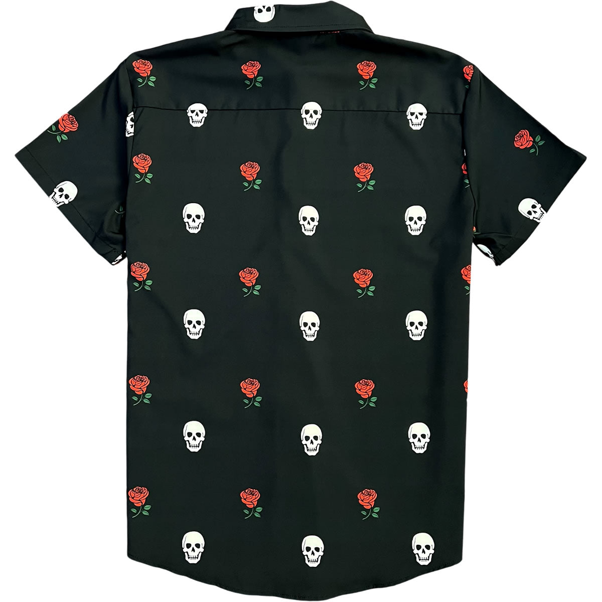 Skull And Roses Men's Short Sleeve Button Down Shirt – KINGS OF NY