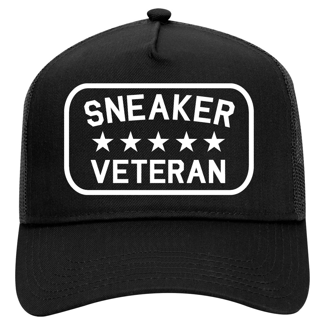Sneaker Veteran Mens Mesh Trucker Hat Black