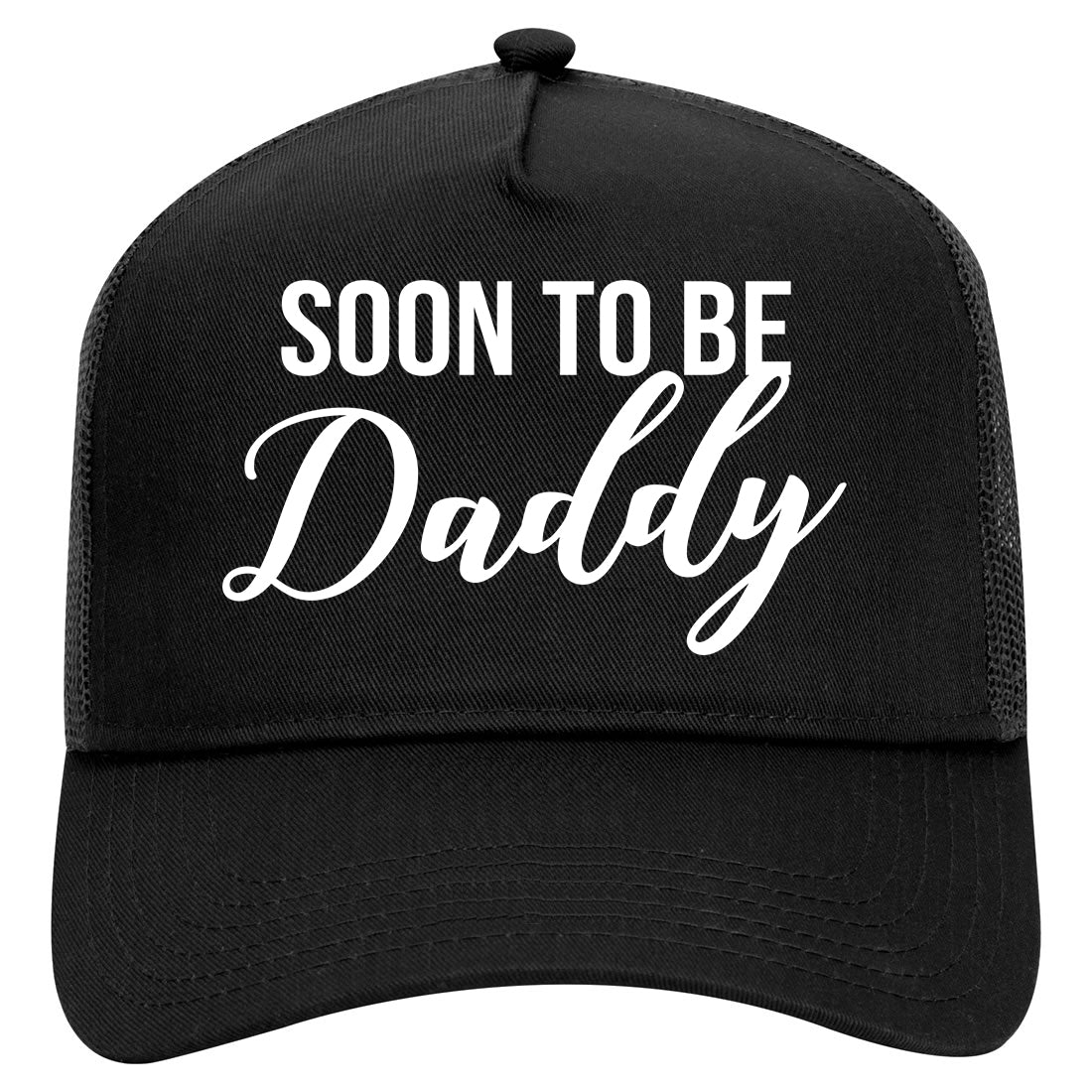 Soon To Be Daddy Pregnancy Announcement Mens Mesh Trucker Hat Black