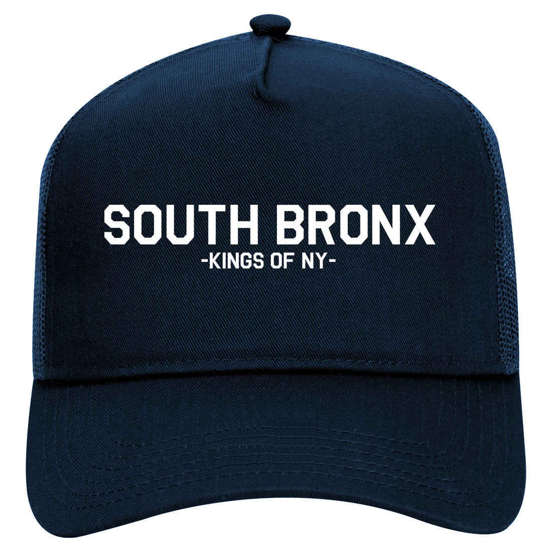 South Bronx Kings Of NY Mens Mesh Trucker Hat Navy Blue
