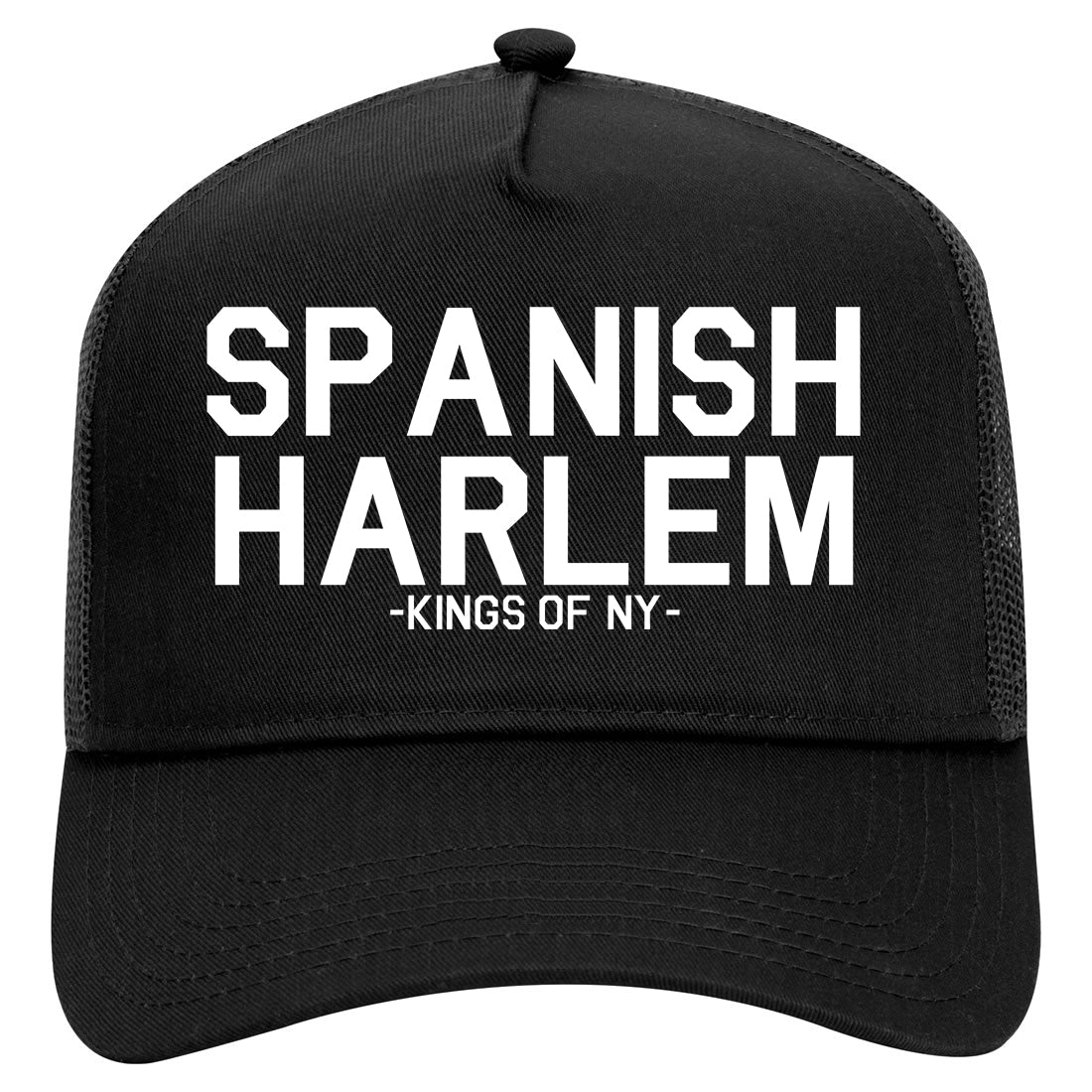 Spanish Harlem New York Mens Mesh Trucker Hat Black