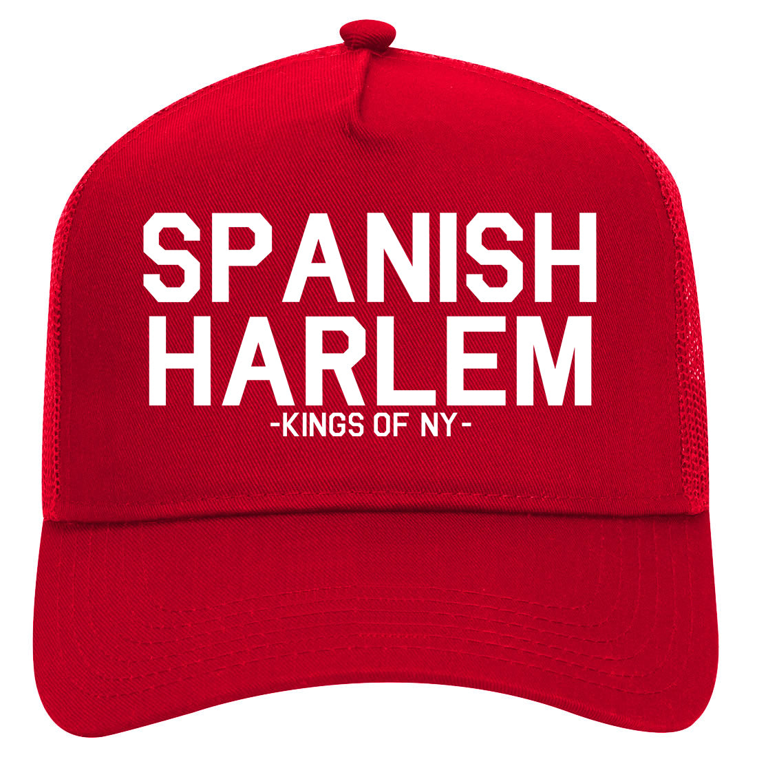 Spanish Harlem New York Mens Mesh Trucker Hat Red