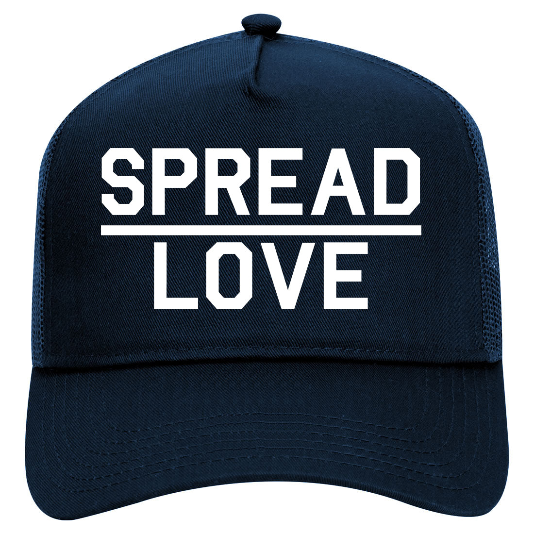 Spead Love Brooklyn Mens Mesh Trucker Hat Navy Blue