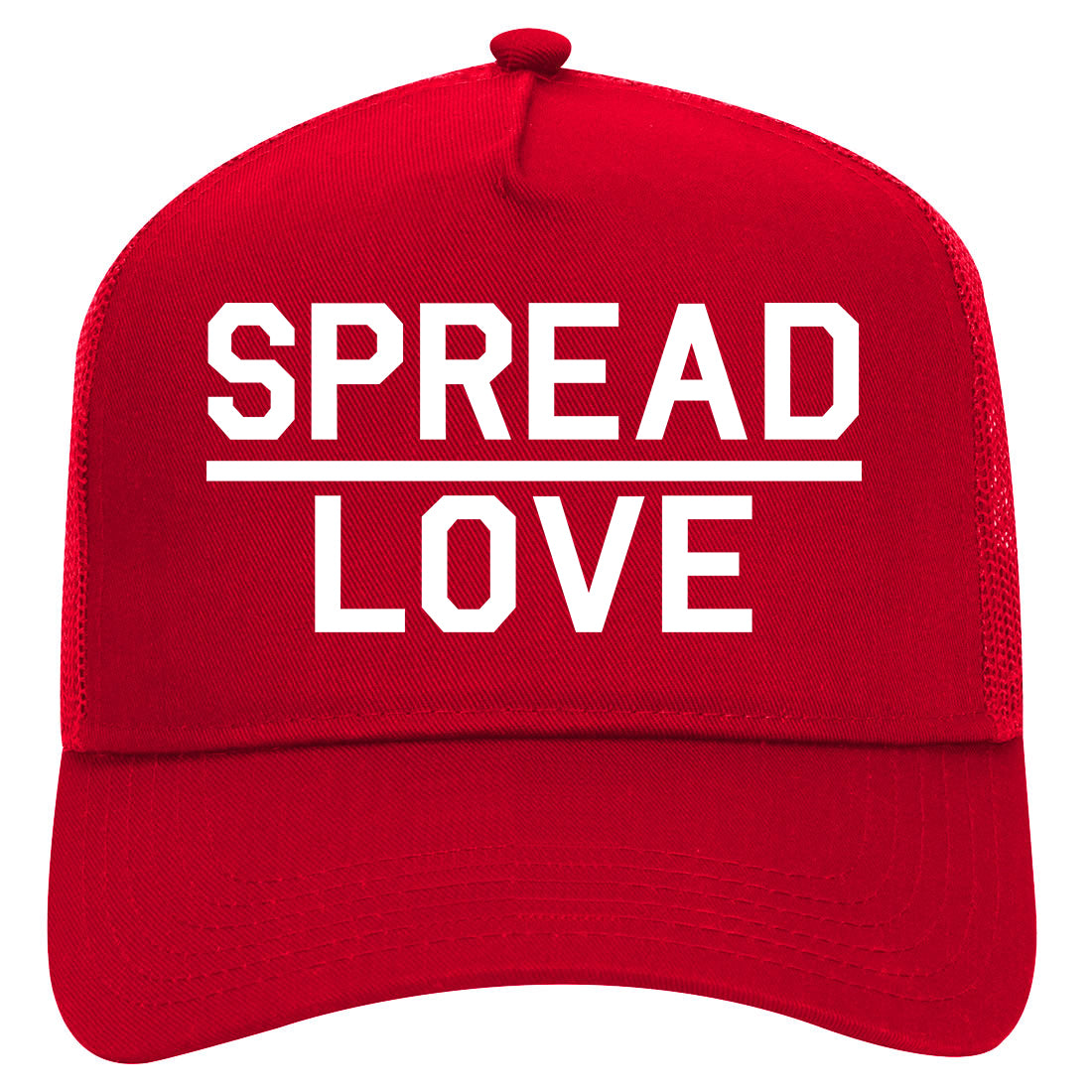 Spead Love Brooklyn Mens Mesh Trucker Hat Red