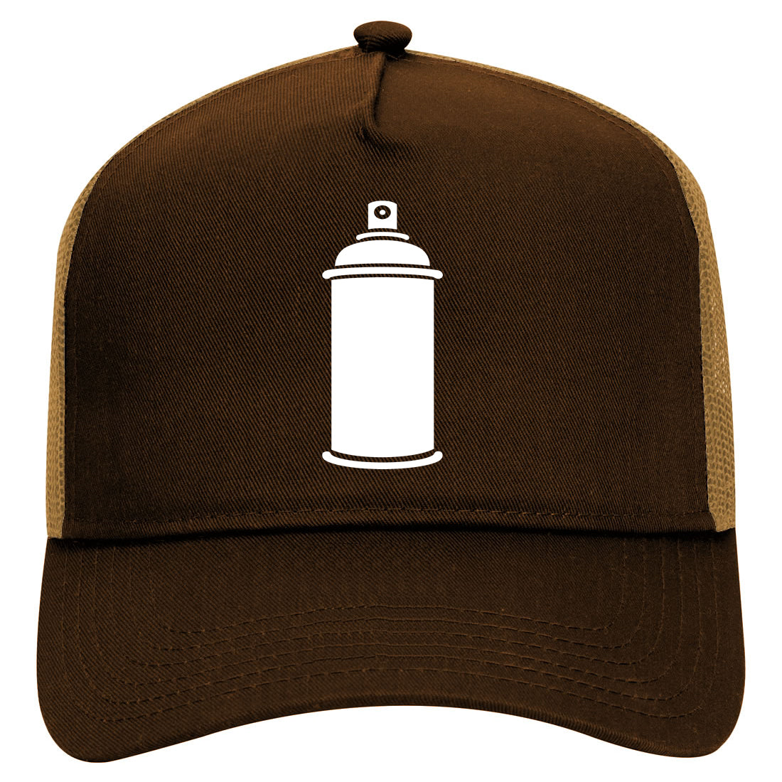 Spray Can Paint Graffiti Mens Mesh Trucker Hat Brown