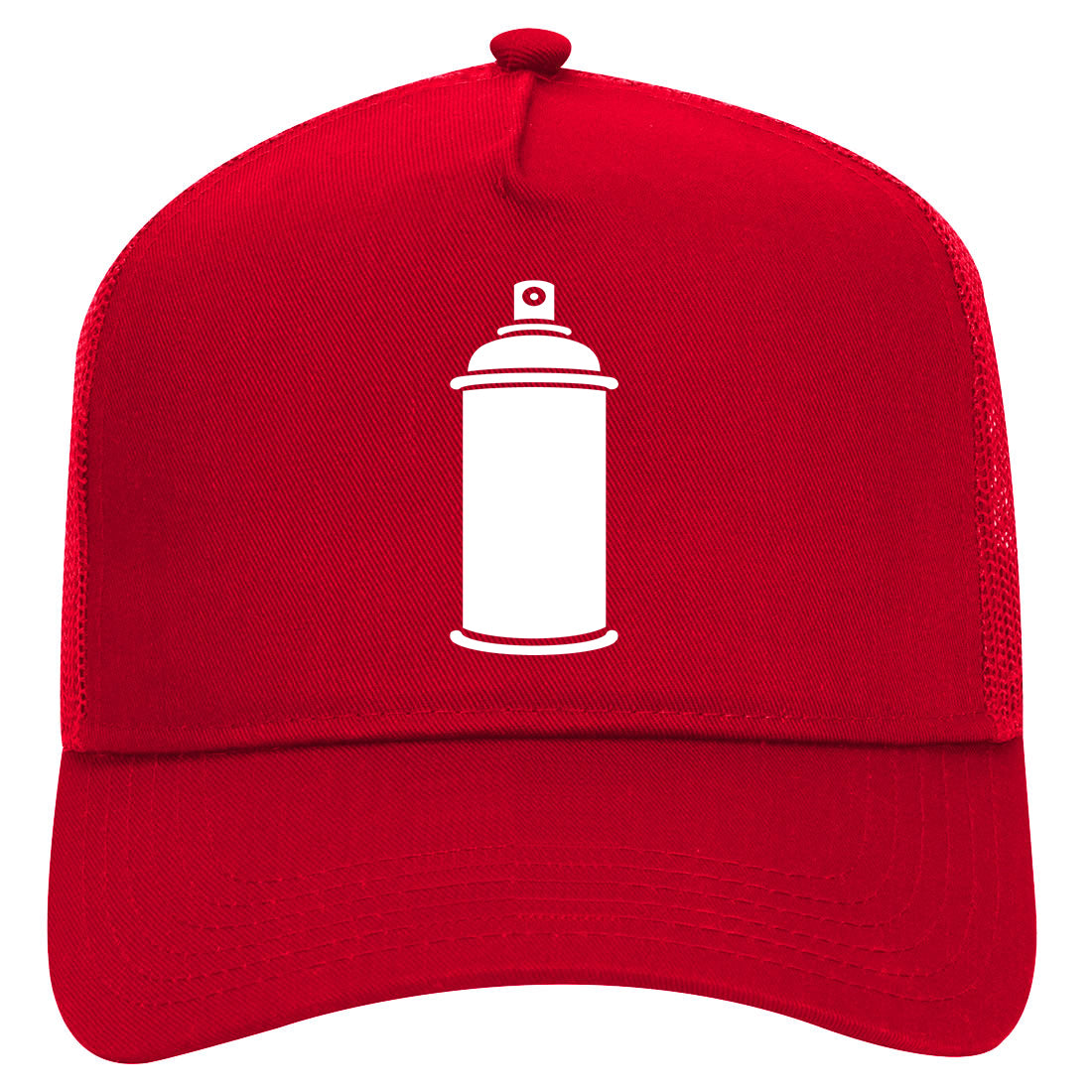 Spray Can Paint Graffiti Mens Mesh Trucker Hat Red