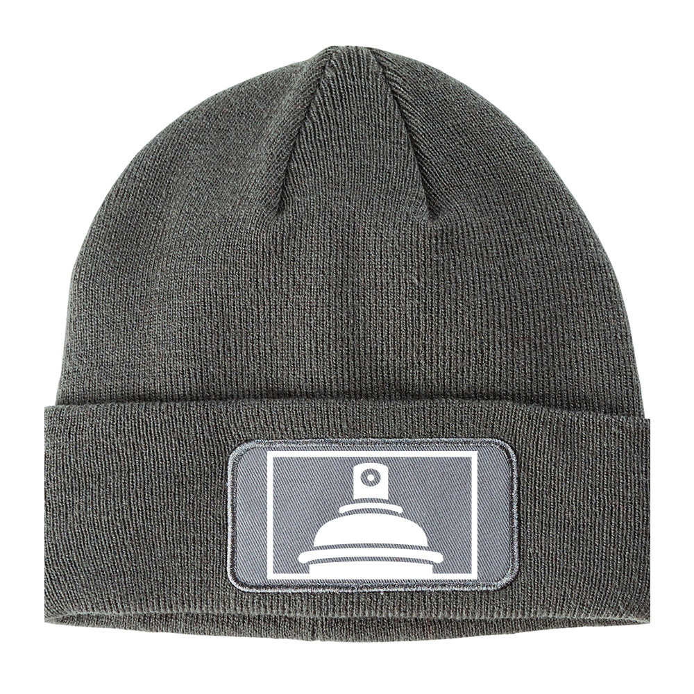 Spraycan Rectangle Graffiti Winter Knit Adult Beanie Hat Grey
