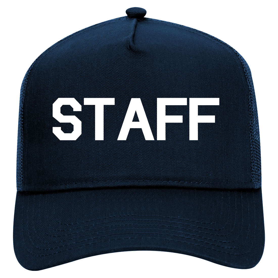 Staff Club Concert Event Mens Mesh Trucker Hat Navy Blue