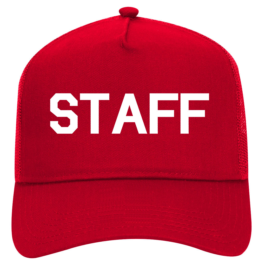 Staff Club Concert Event Mens Mesh Trucker Hat Red