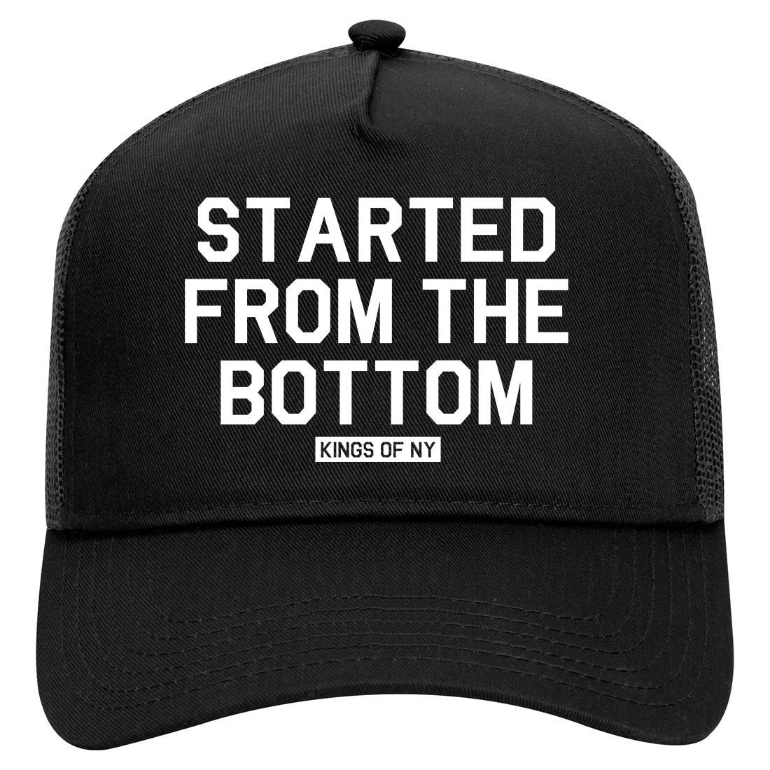 Started From The Bottom Mens Mesh Trucker Hat Black