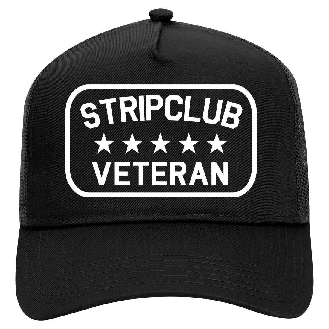 Stripclub Veteran Mens Mesh Trucker Hat Black