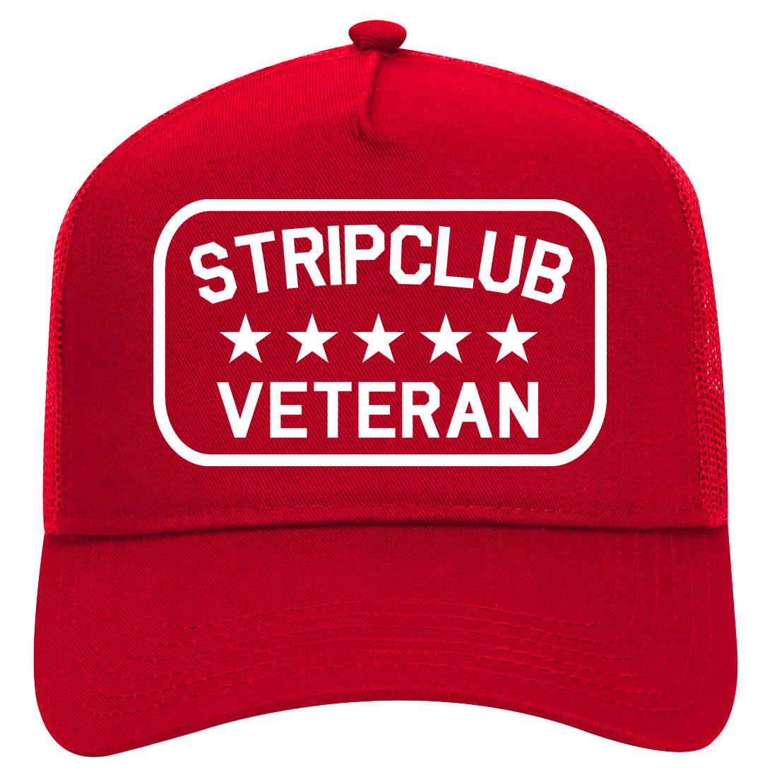 Stripclub Veteran Mens Mesh Trucker Hat Red