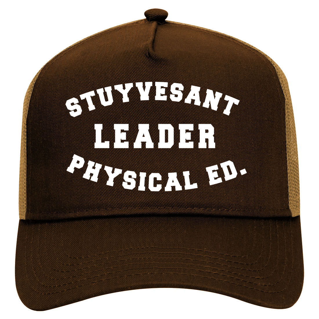 Stuyvesant Leader Physical Ed Mens Mesh Trucker Hat Brown