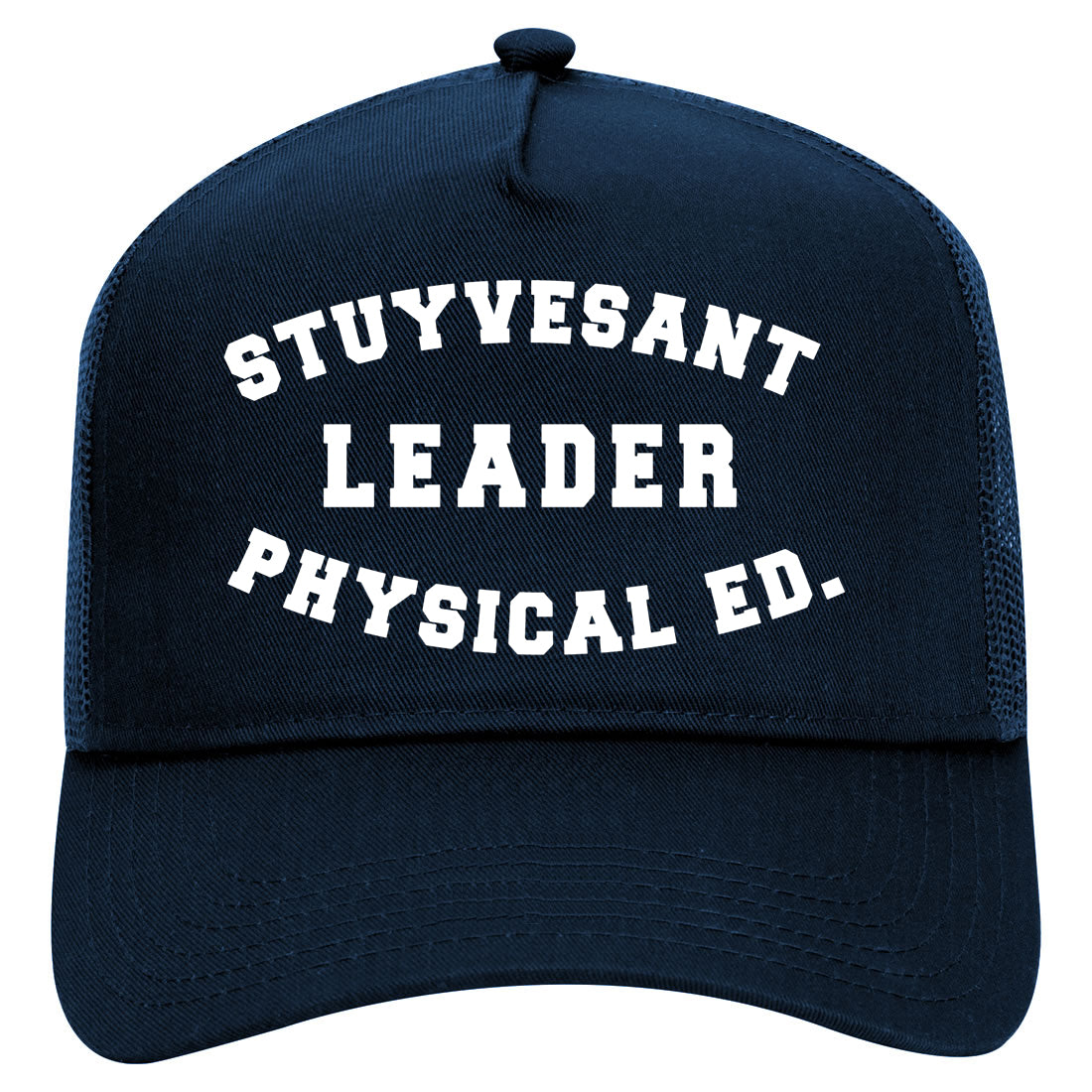 Stuyvesant Leader Physical Ed Mens Mesh Trucker Hat Navy Blue