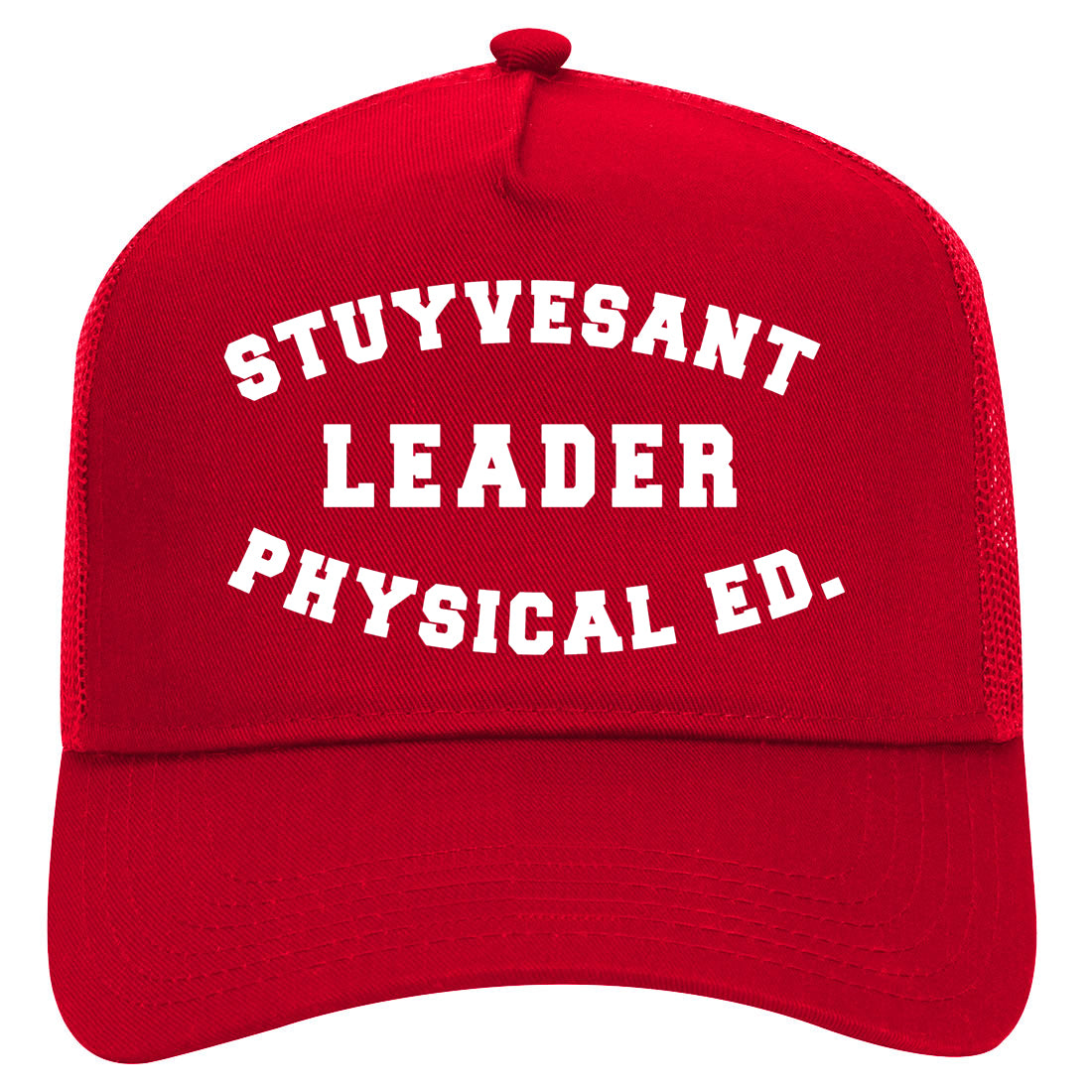 Stuyvesant Leader Physical Ed Mens Mesh Trucker Hat Red