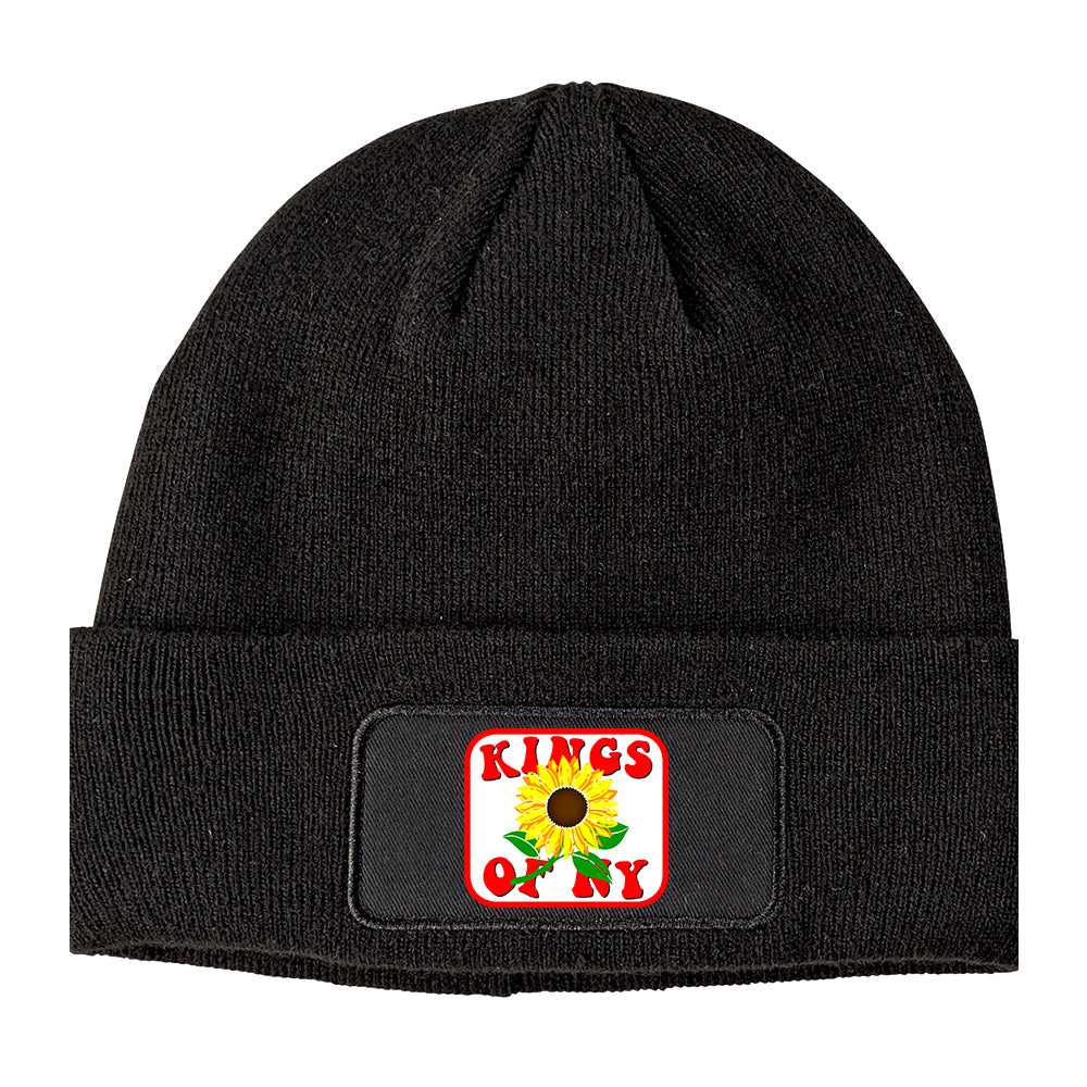 Sunflower Kings Of NY Winter Knit Adult Beanie Hat Black