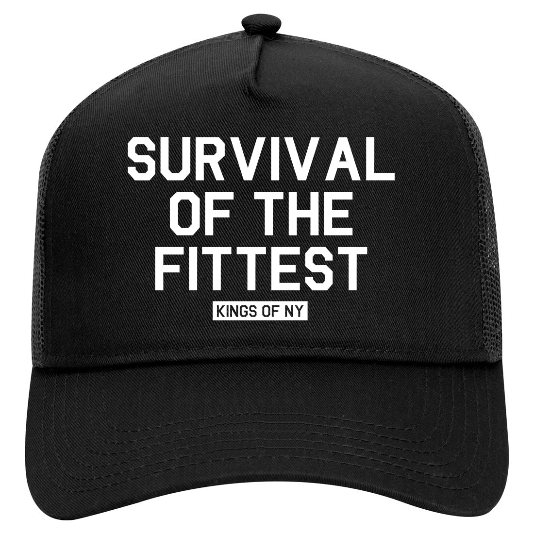 Survival Of The Fittest Mens Mesh Trucker Hat Black