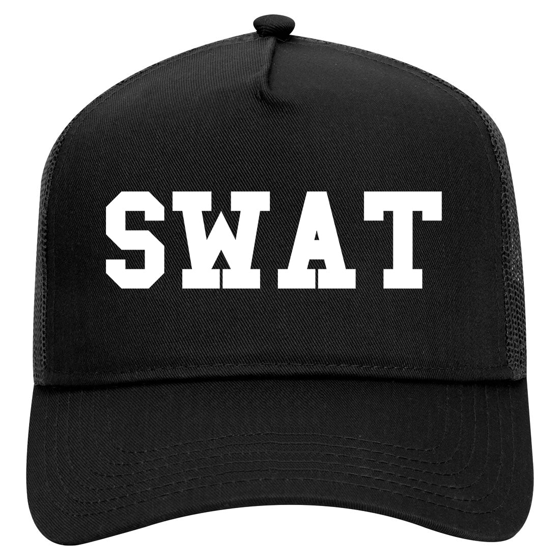 Swat Law Enforcement Mens Mesh Trucker Hat Black