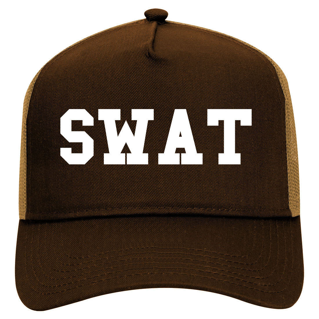 Swat Law Enforcement Mens Mesh Trucker Hat Brown