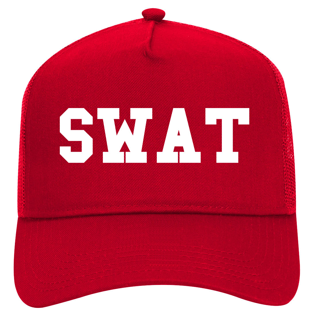 Swat Law Enforcement Mens Mesh Trucker Hat Red
